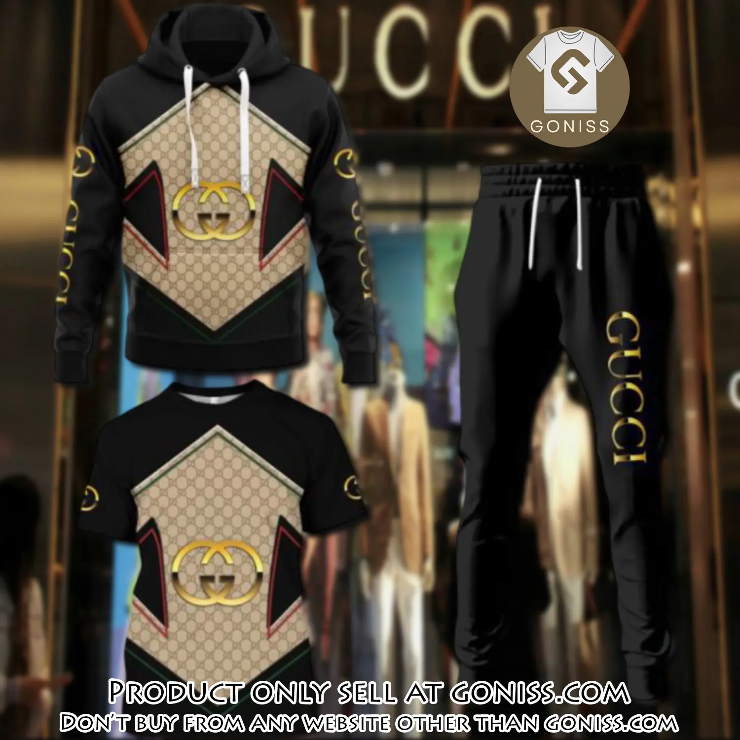 Gucci luxury brand combo tshirt hoodie long pants set trending 24 outfit sport lcs1037 gn0105736